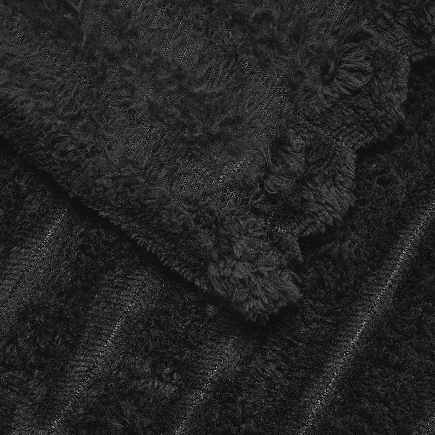 Throw Blanket Black 270 x 240 cm Fleece