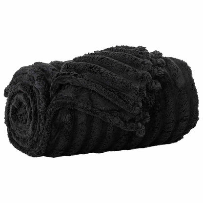 Throw Blanket Black 270 x 240 cm Fleece