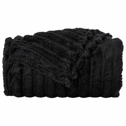 Throw Blanket Black 270 x 240 cm Fleece