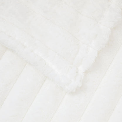 Throw Blanket White 150 x 130 cm Fleece
