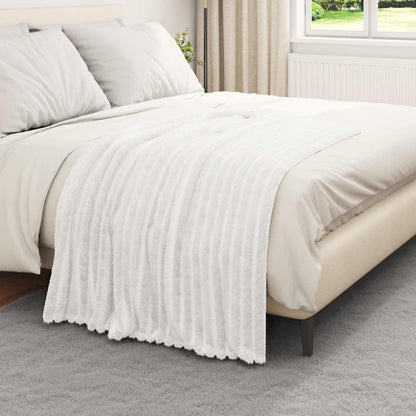 Throw Blanket White 150 x 130 cm Fleece