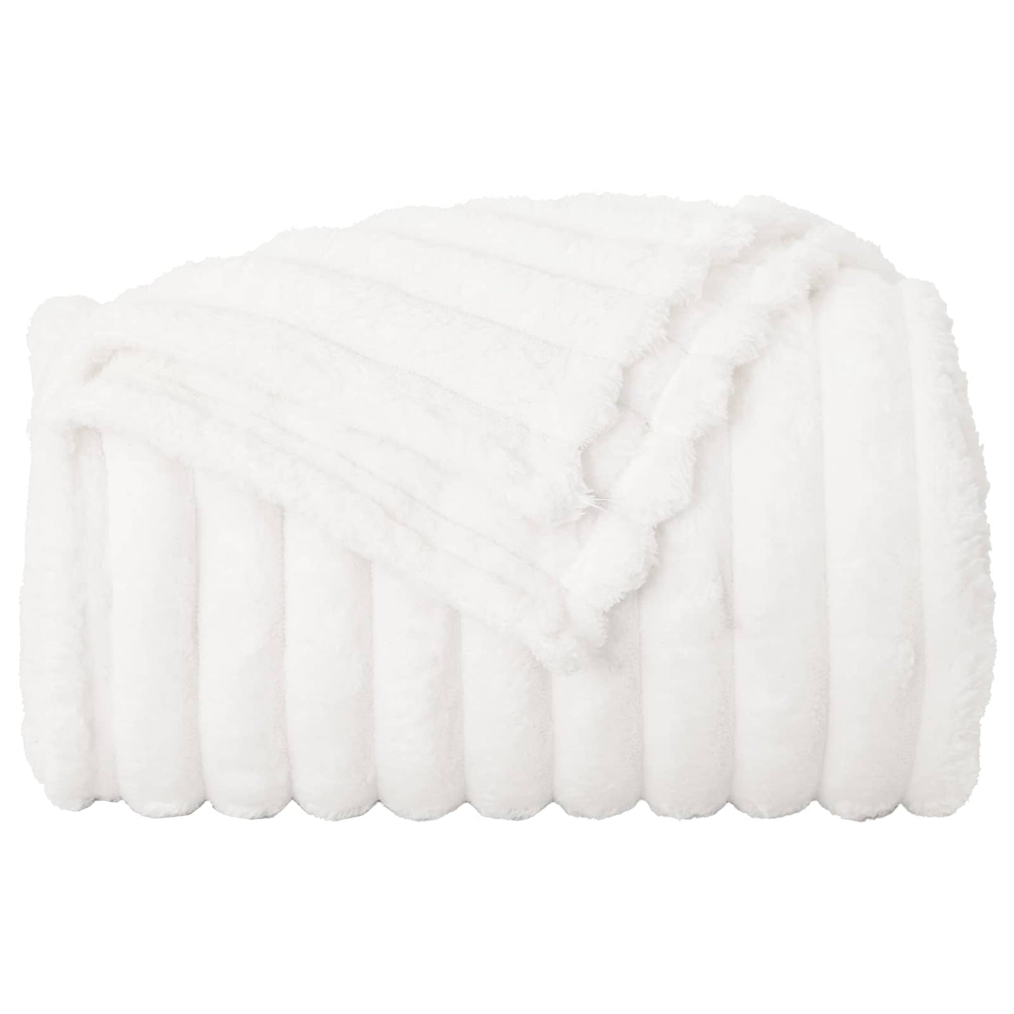 Throw Blanket White 150 x 130 cm Fleece