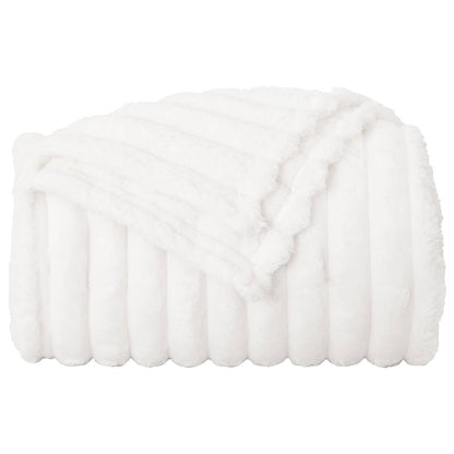 Throw Blanket White 150 x 130 cm Fleece