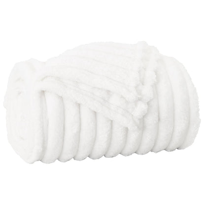 Throw Blanket White 240 x 220 cm Fleece