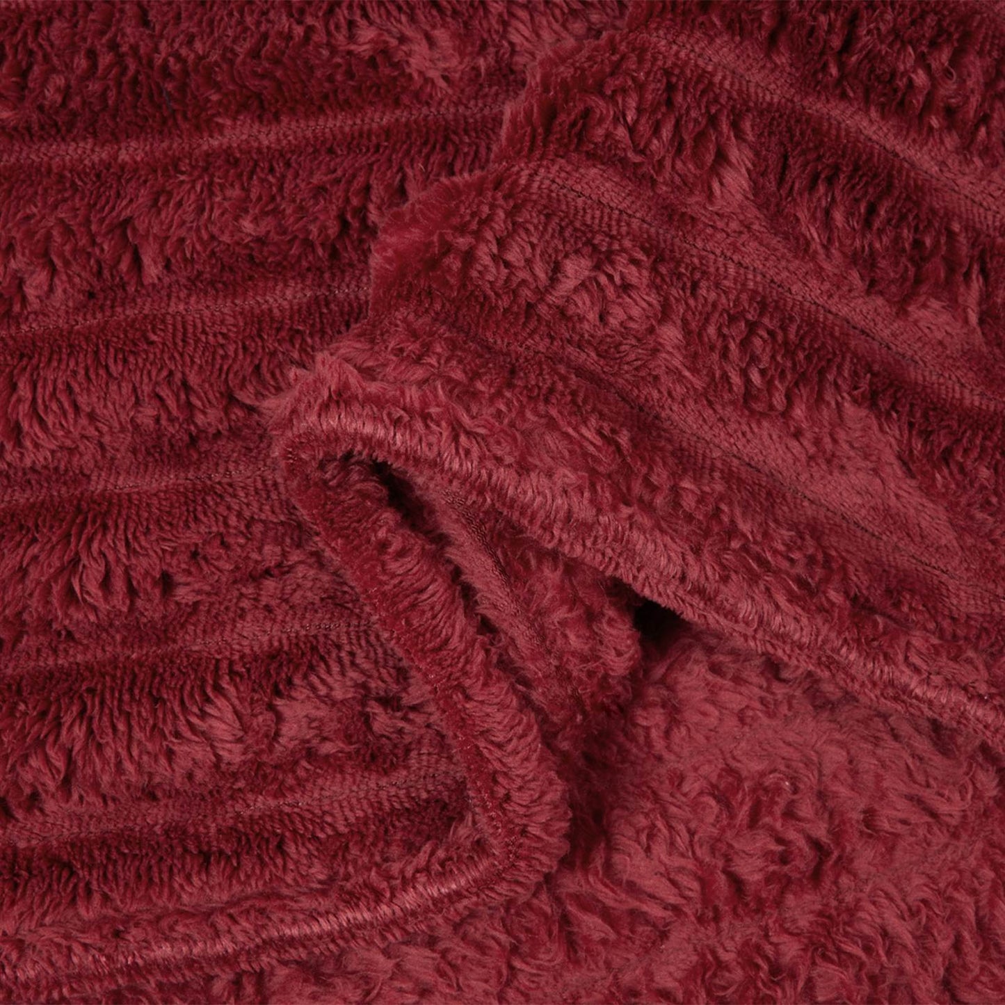 Throw Blanket Bordeaux Red 150 x 130 cm Fleece