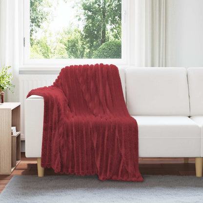 Throw Blanket Bordeaux Red 150 x 130 cm Fleece