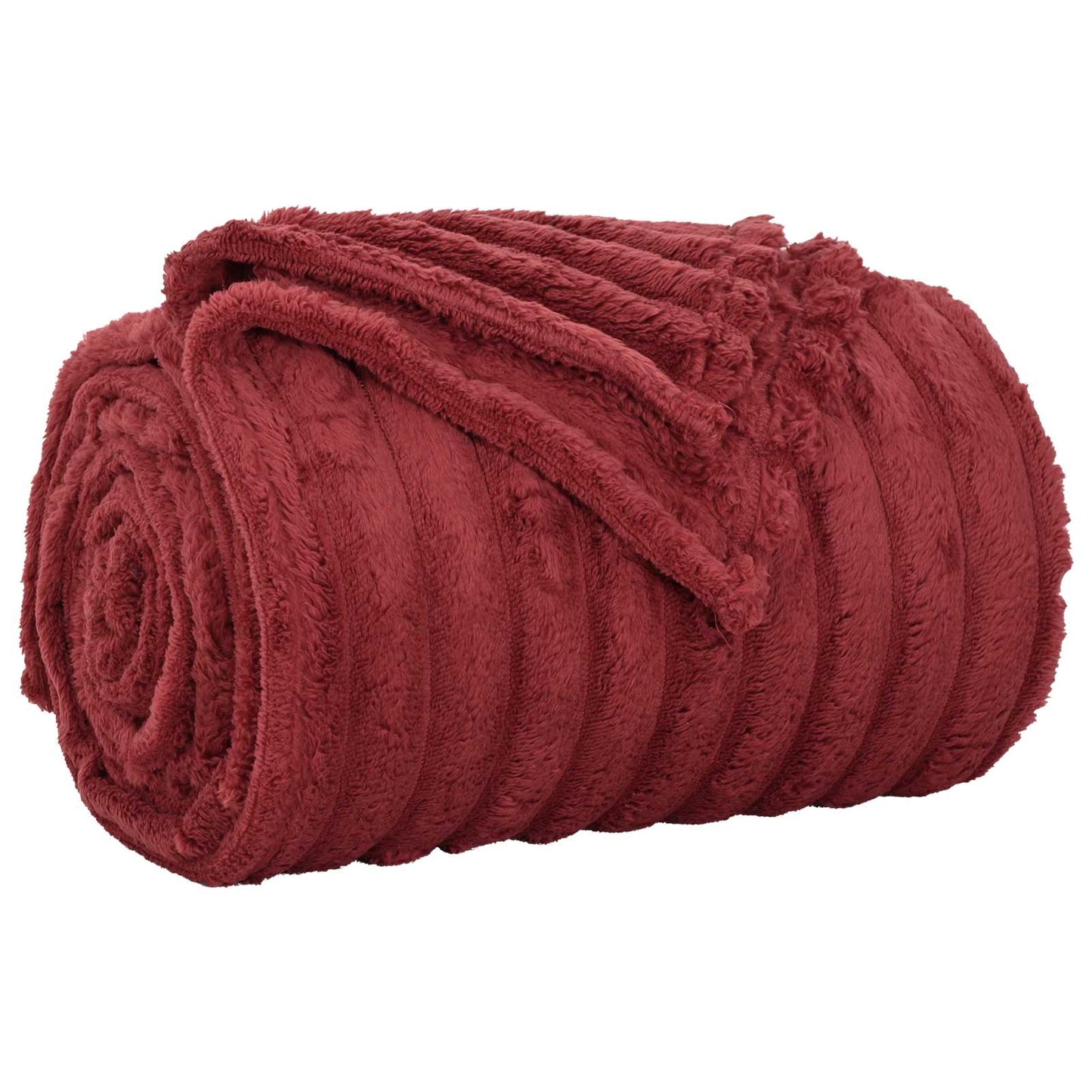 Throw Blanket Bordeaux Red 150 x 130 cm Fleece