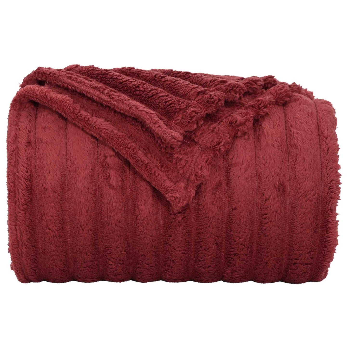 Throw Blanket Bordeaux Red 240 x 220 cm Fleece