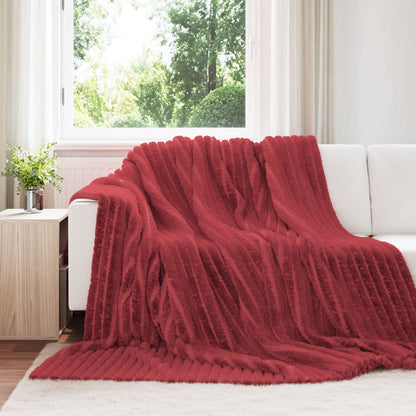 Throw Blanket Bordeaux Red 270 x 240 cm Fleece