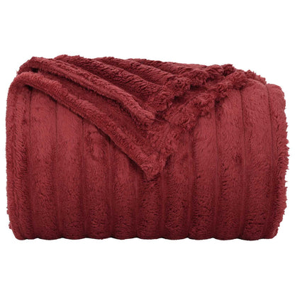 Throw Blanket Bordeaux Red 270 x 240 cm Fleece