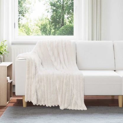Throw Blanket Cream 150 x 130 cm Fleece