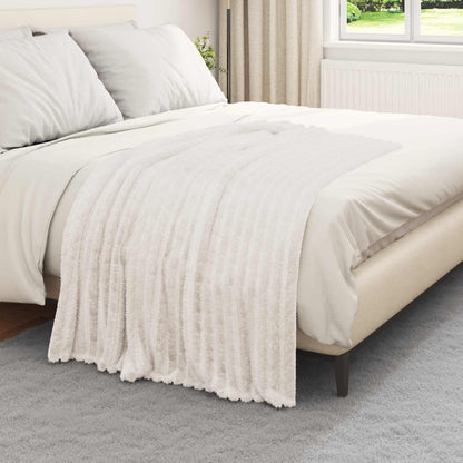 Throw Blanket Cream 150 x 130 cm Fleece