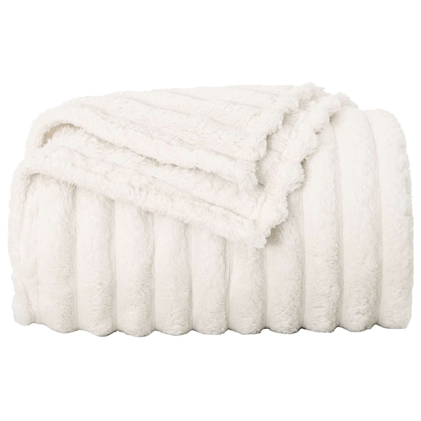 Throw Blanket Cream 150 x 130 cm Fleece