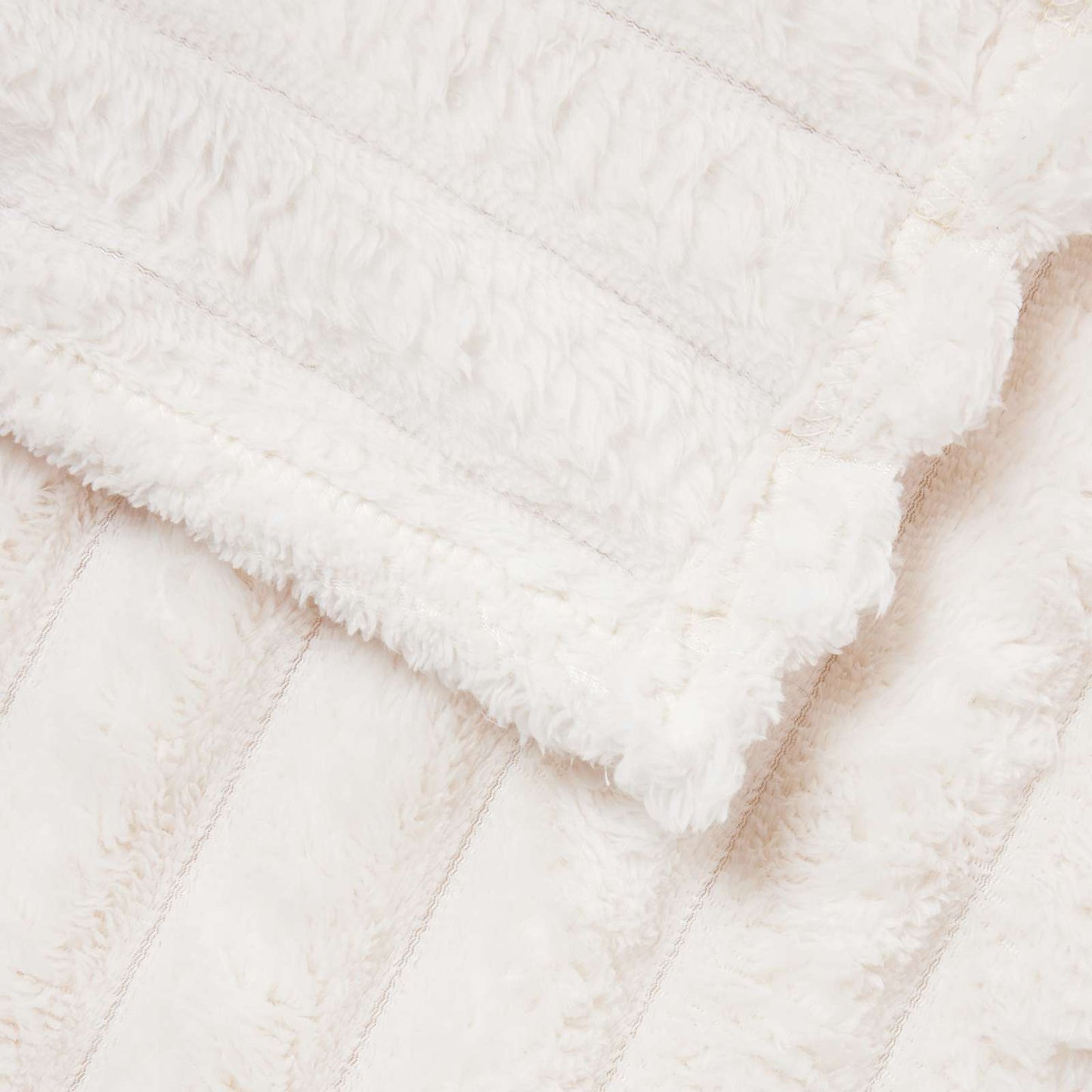 Throw Blanket Cream 240 x 220 cm Fleece