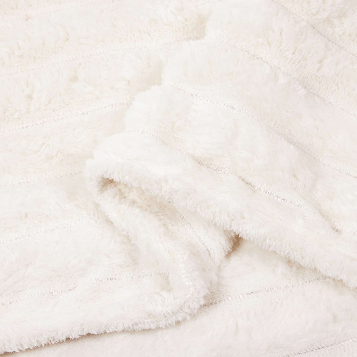 Throw Blanket Cream 240 x 220 cm Fleece