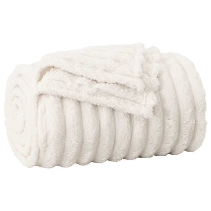 Throw Blanket Cream 240 x 220 cm Fleece