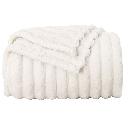 Throw Blanket Cream 240 x 220 cm Fleece