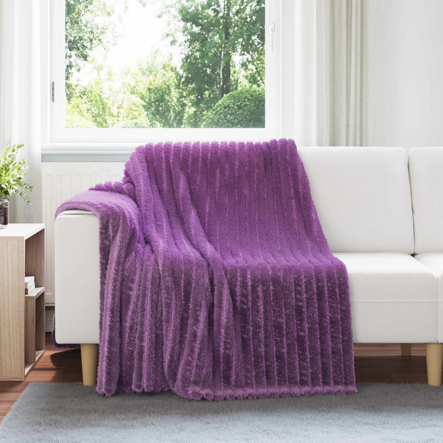 Throw Blanket Purple 200 x 150 cm Fleece