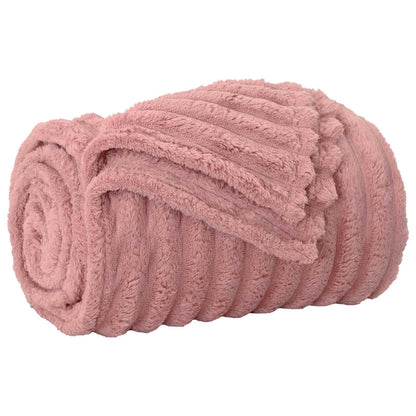 Throw Blanket Pink 150 x 130 cm Fleece