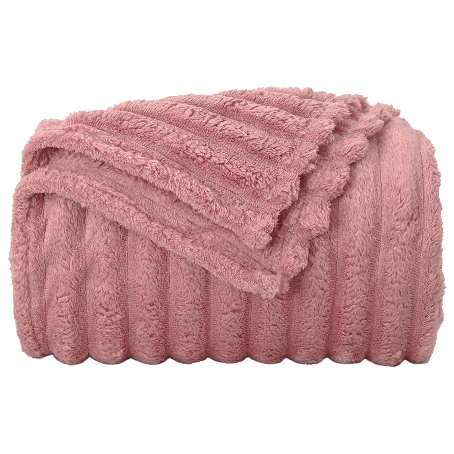 Throw Blanket Pink 200 x 150 cm Fleece
