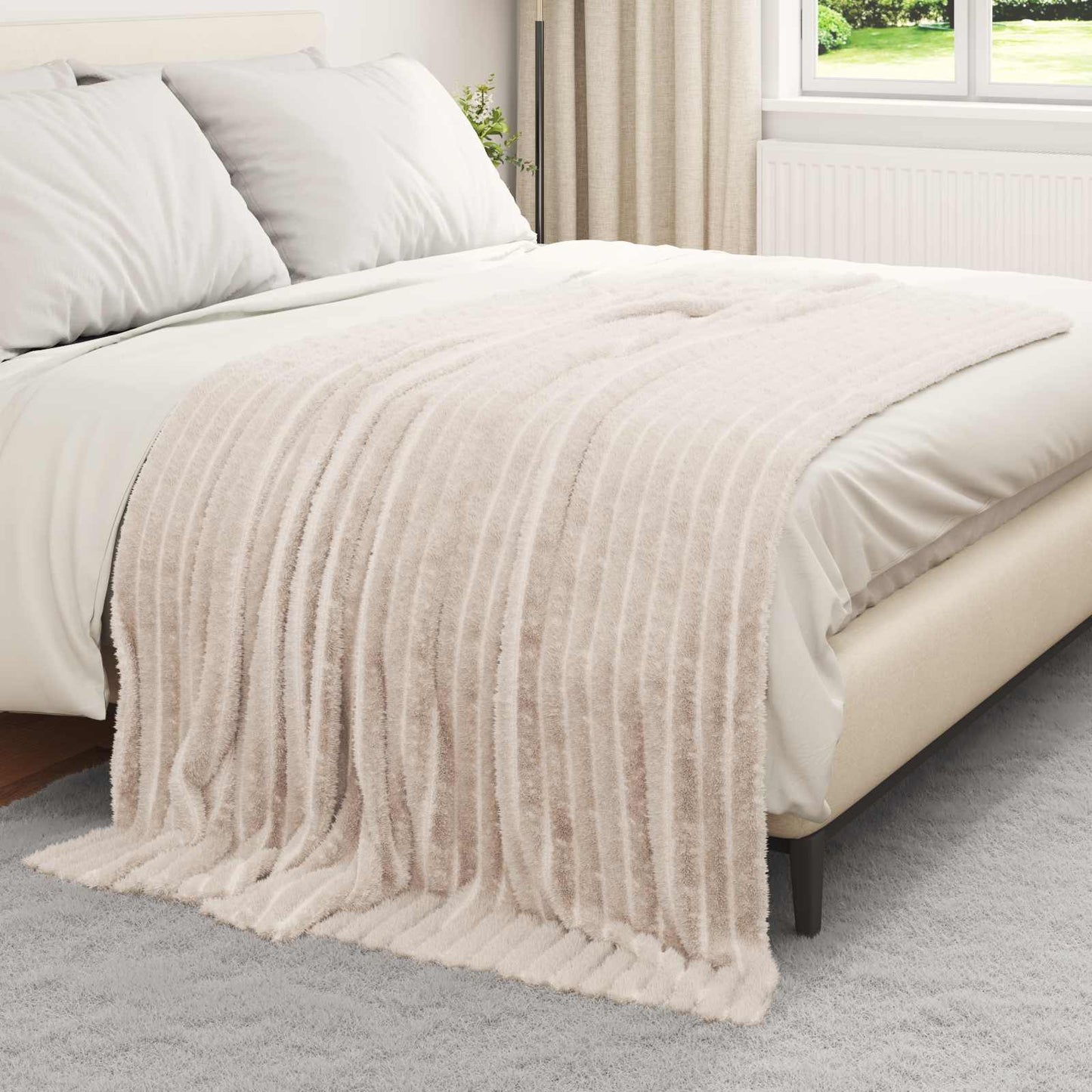 Throw Blankets 6 pcs Beige 200 x 150 cm Fleece