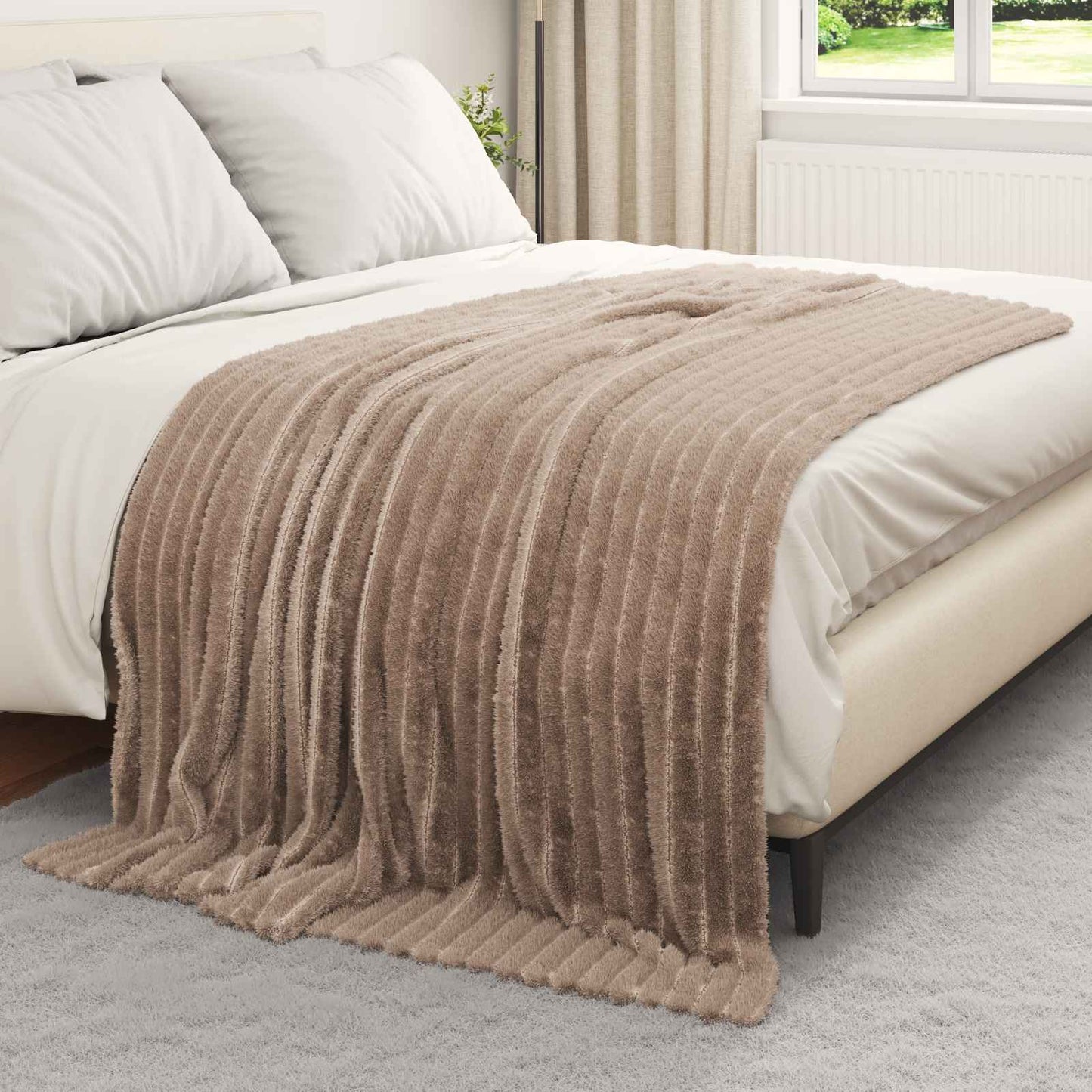 Throw Blankets 6 pcs Camel 200 x 150 cm Fleece