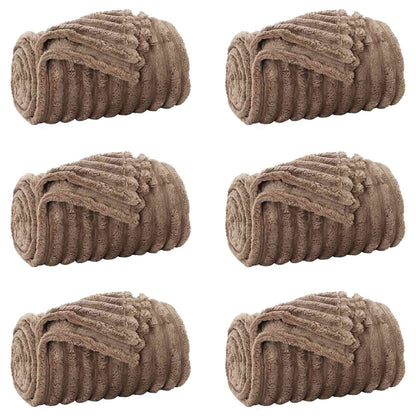 Throw Blankets 6 pcs Camel 240 x 220 cm Fleece