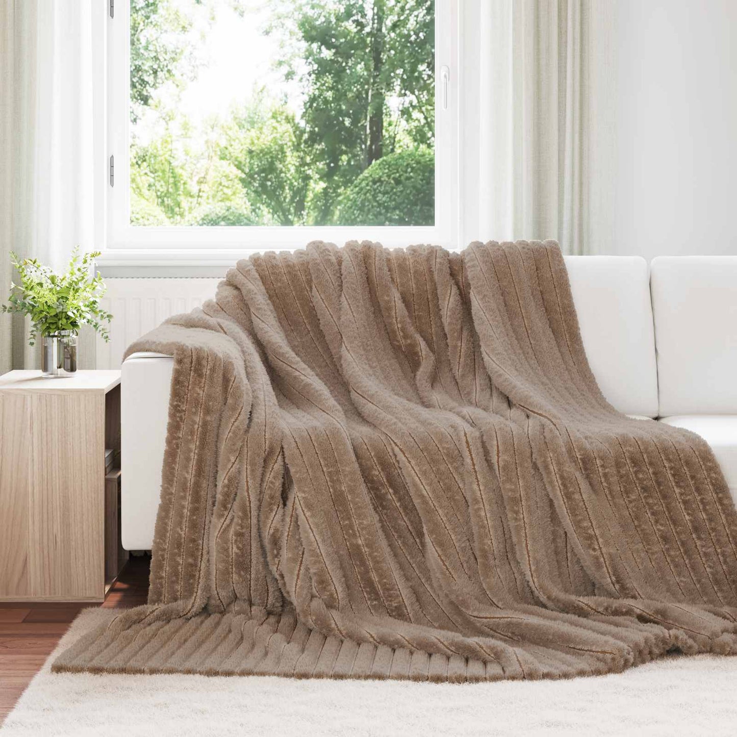 Throw Blankets 6 pcs Camel 270 x 240 cm Fleece