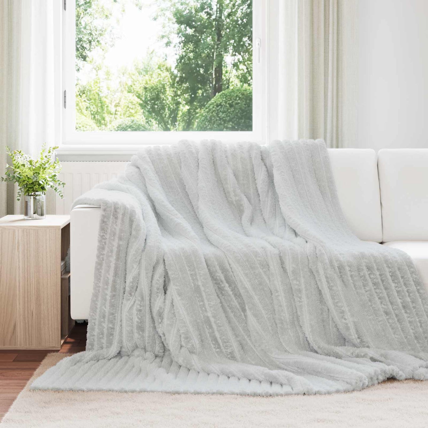 Throw Blankets 6 pcs Grey 270 x 240 cm Fleece