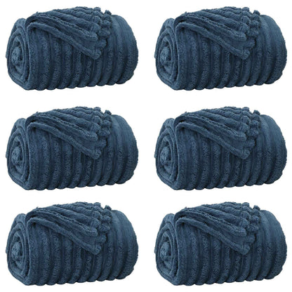 Throw Blankets 6 pcs Navy Blue 240 x 220 cm Fleece