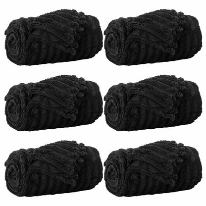 Throw Blankets 6 pcs Black 270 x 240 cm Fleece