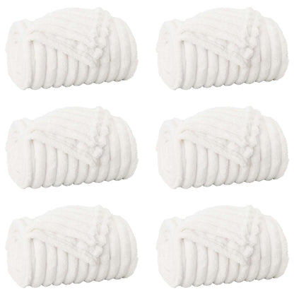 Throw Blankets 6 pcs White 150 x 130 cm Fleece