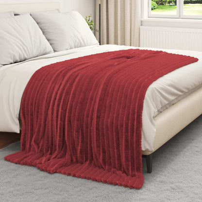 Throw Blankets 6 pcs Bordeaux Red 200 x 150 cm Fleece
