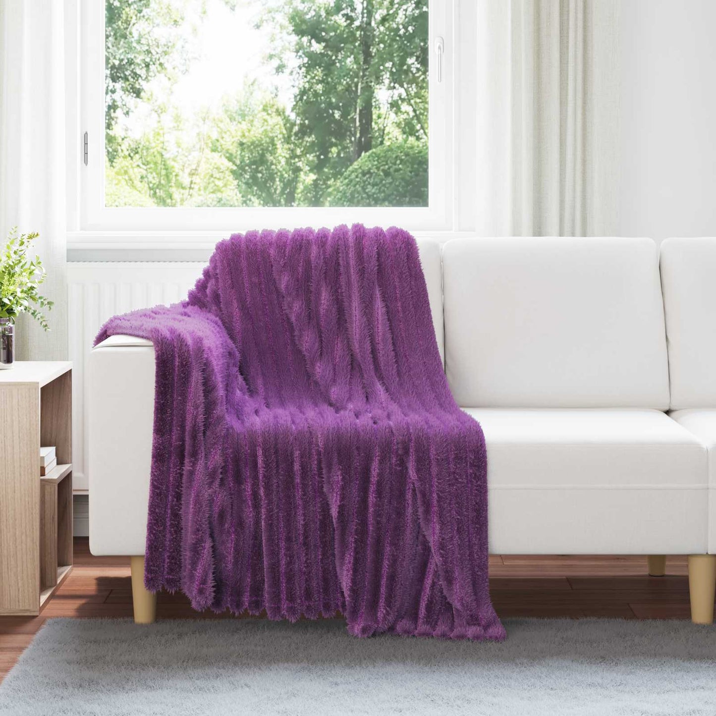 Throw Blankets 6 pcs Purple 150 x 130 cm Fleece