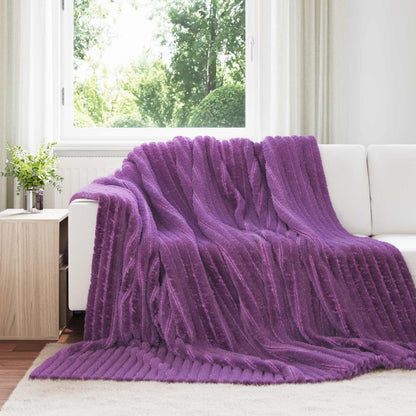 Throw Blankets 6 pcs Purple 240 x 220 cm Fleece