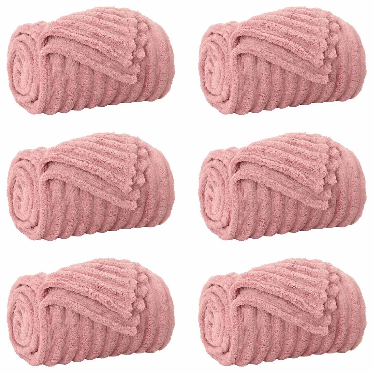 Throw Blankets 6 pcs Pink 270 x 240 cm Fleece