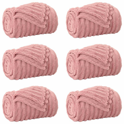 Throw Blankets 6 pcs Pink 270 x 240 cm Fleece