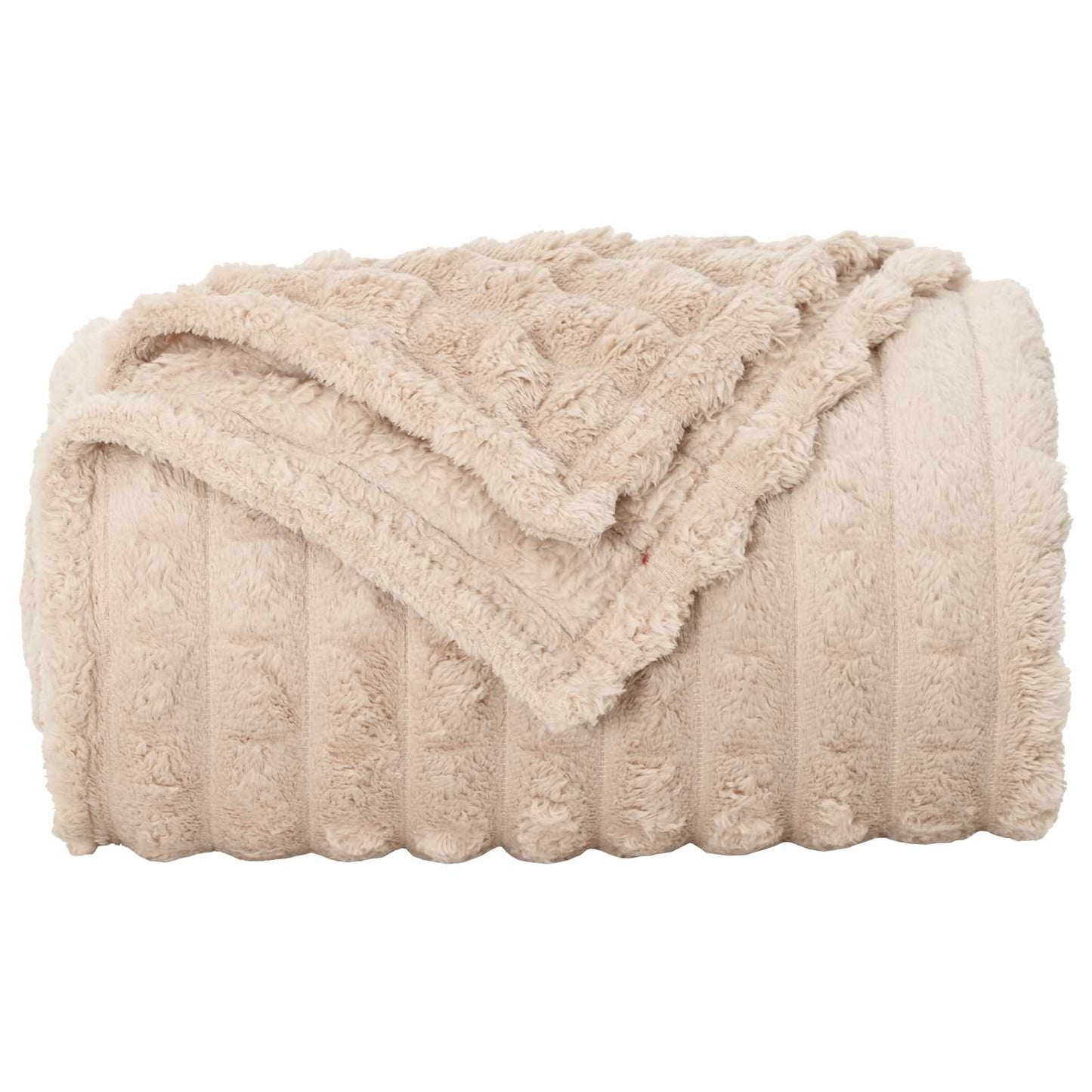 Throw Blanket Beige 150 x 130 cm Fleece