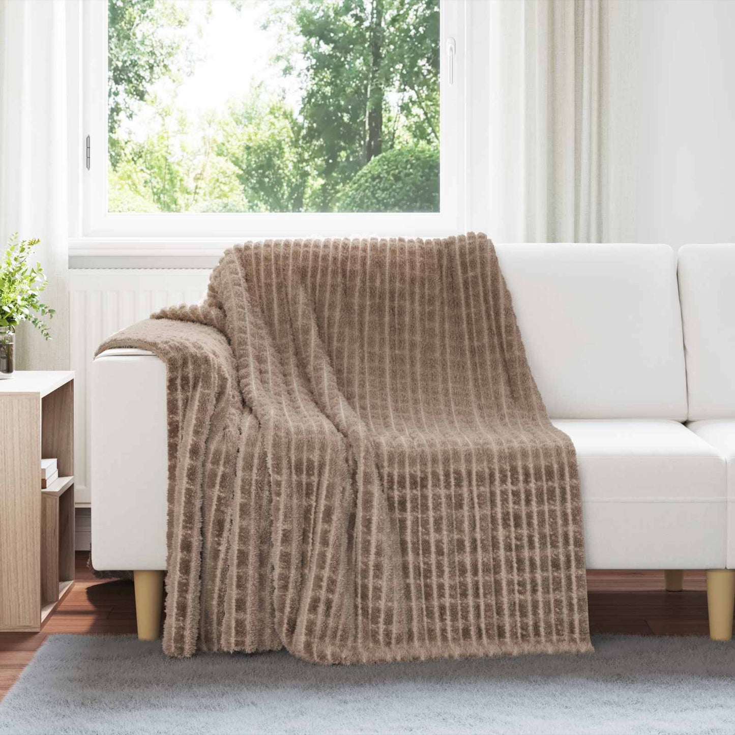 Throw Blanket Camel 200 x 150 cm Fleece