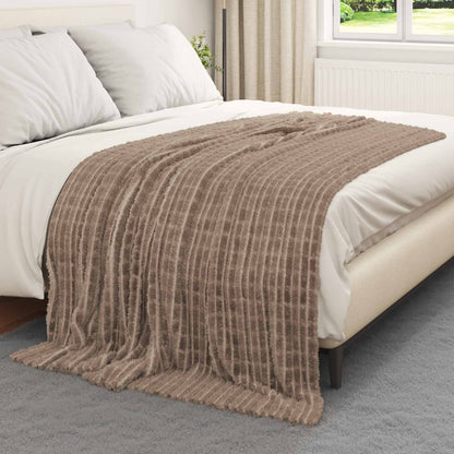 Throw Blanket Camel 200 x 150 cm Fleece