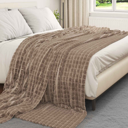 Throw Blanket Camel 270 x 240 cm Fleece