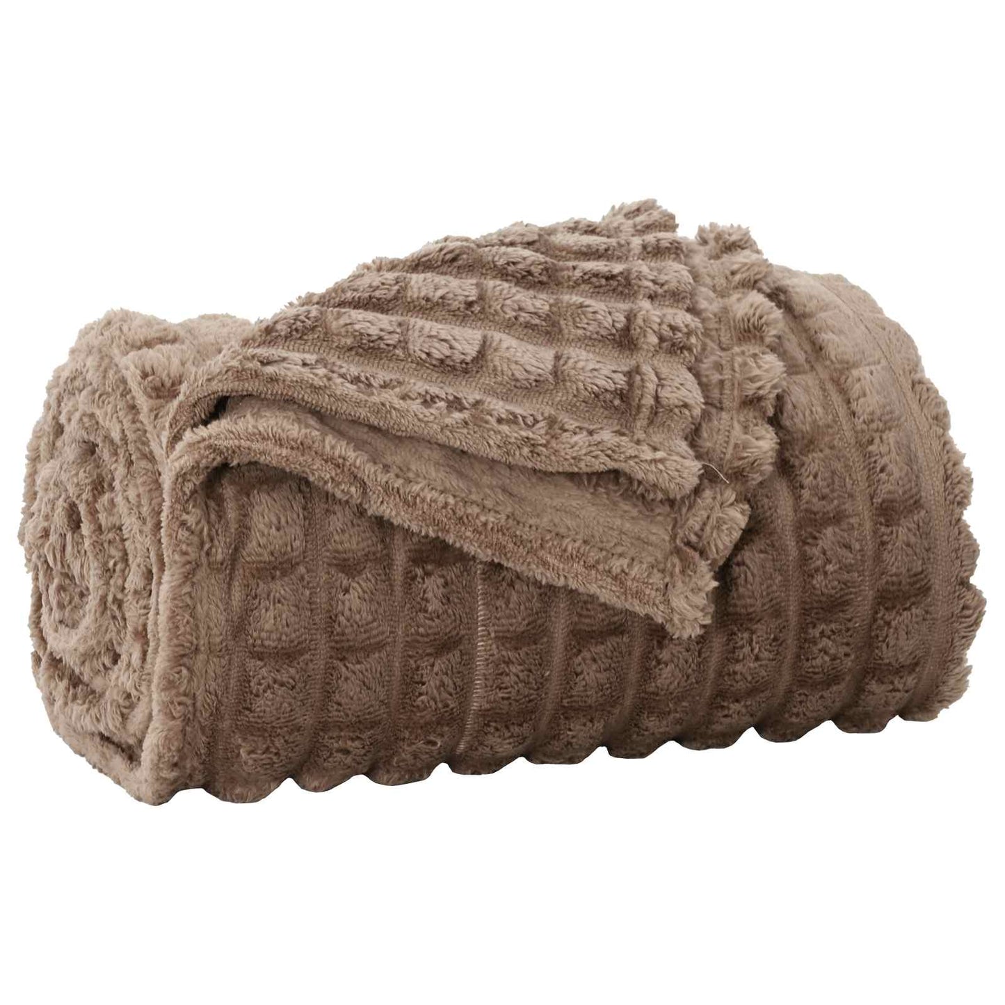 Throw Blanket Camel 270 x 240 cm Fleece