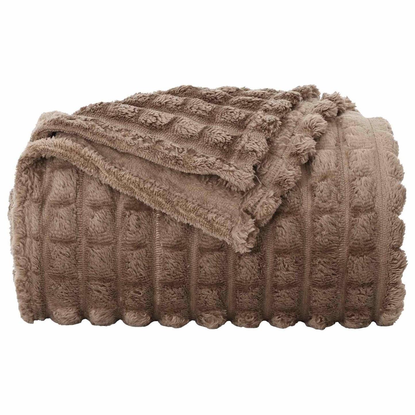 Throw Blanket Camel 270 x 240 cm Fleece