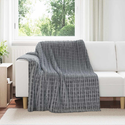 Throw Blanket Dark Grey 200 x 150 cm Fleece