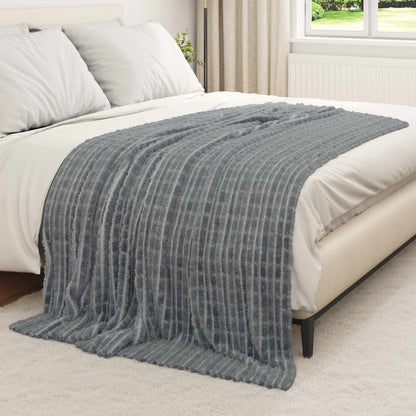 Throw Blanket Dark Grey 200 x 150 cm Fleece