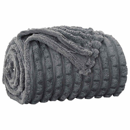 Throw Blanket Dark Grey 240 x 220 cm Fleece