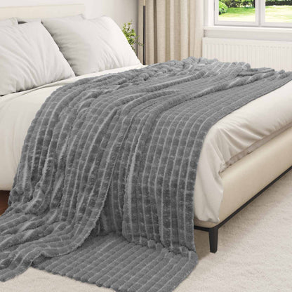 Throw Blanket Dark Grey 270 x 240 cm Fleece