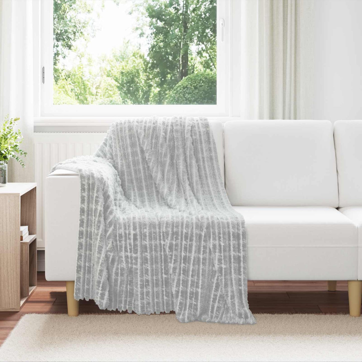 Throw Blanket Grey 150 x 130 cm Fleece