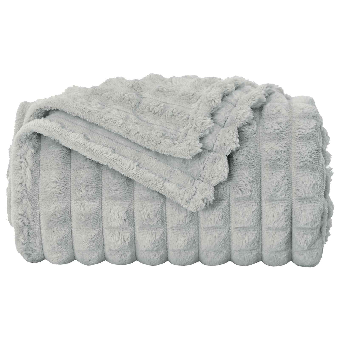 Throw Blanket Grey 270 x 240 cm Fleece