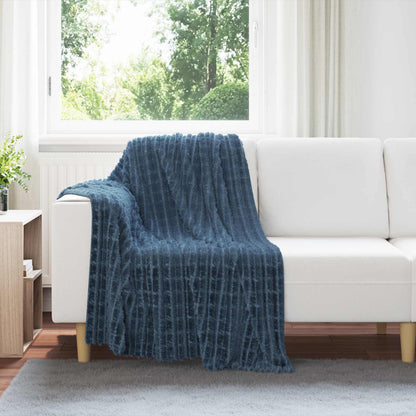 Throw Blanket Navy Blue 150 x 130 cm Fleece
